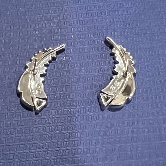 - Swarovski feather earrings - Authentic rhodium plated - Picture 5 of 8